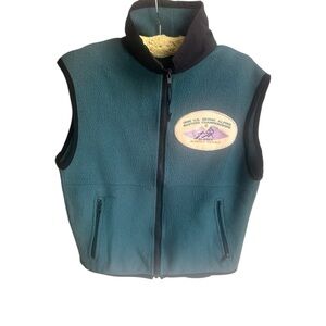 Vintage 90s green fleece vest US Skiing Alpine Masters Championship Alaska Large